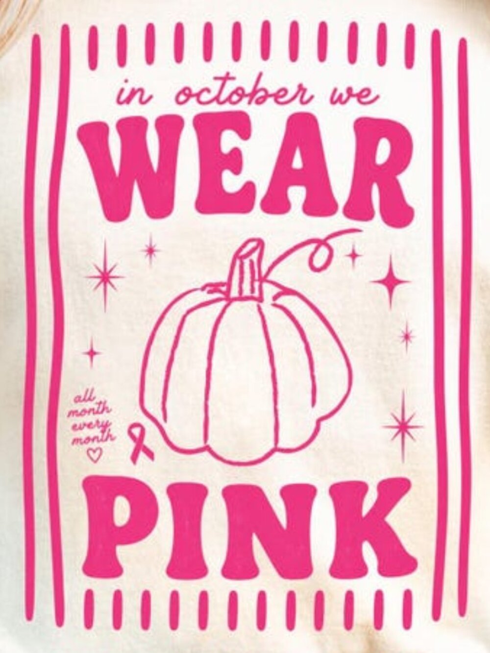 In October We Wear Pink T-Shirt, Breast Cancer Awareness Shirt - Picture 2 of 4